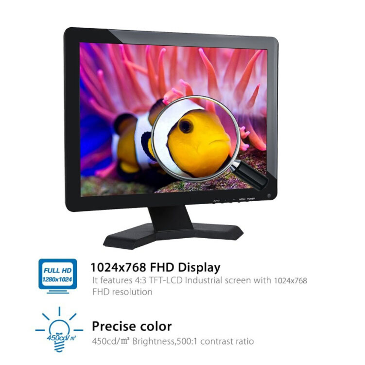 , 7&#215;24 Horas de trabajo 15&#8243; Monitor LED BNC 1024*768 Para DVR