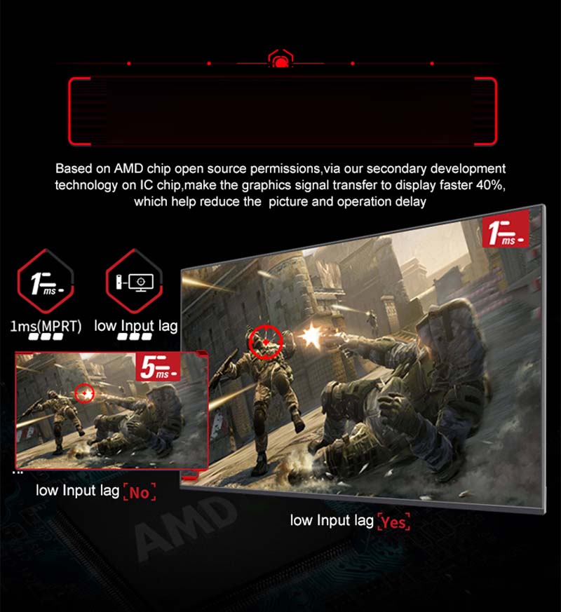 , 100% sRGB Freesync Frameless 24 Inch LED Gaming Monitor