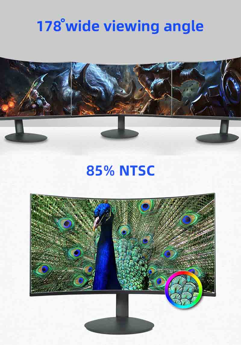 , VA Panel 1080p 24 Inch Curved Gaming Monitor 144hz 1ms