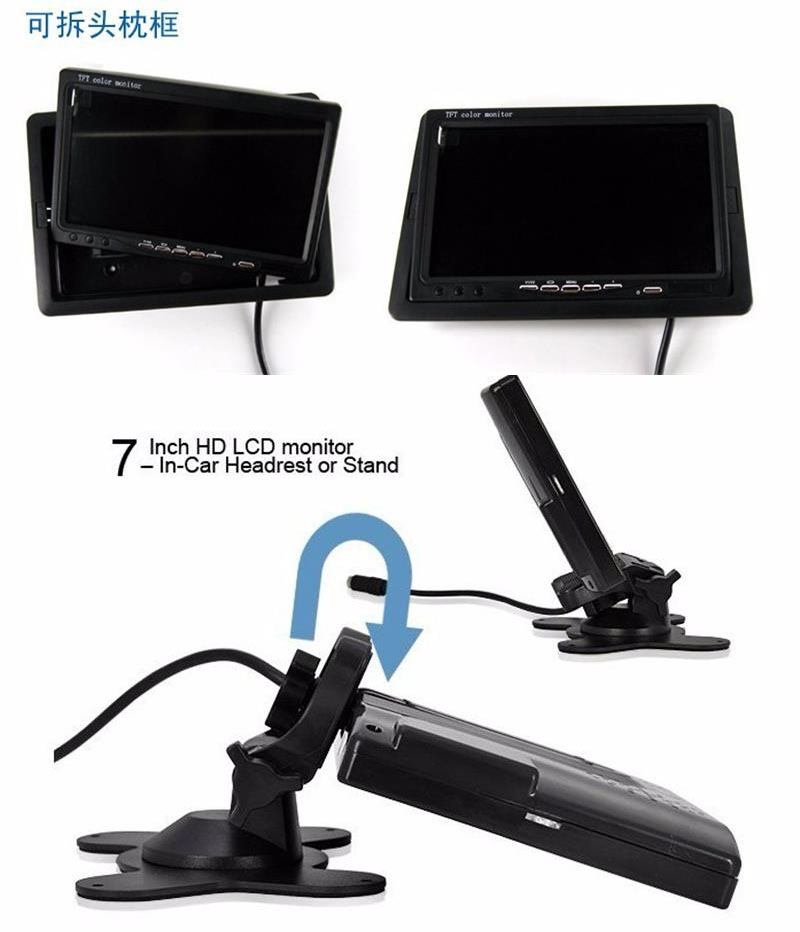 , Lo mas barato 7 Monitor de coche TFT LCD de pulgadas con 2/4 Entrada de videos