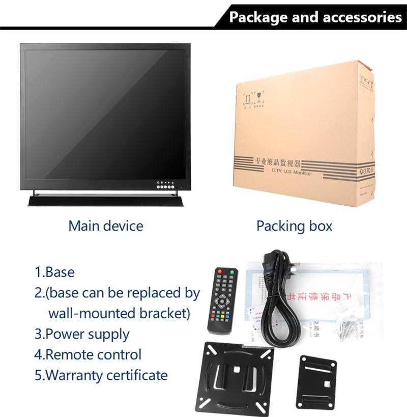 , 19 Caja de metal industrial del monitor de vigilancia CCTV BNC de pulgadas