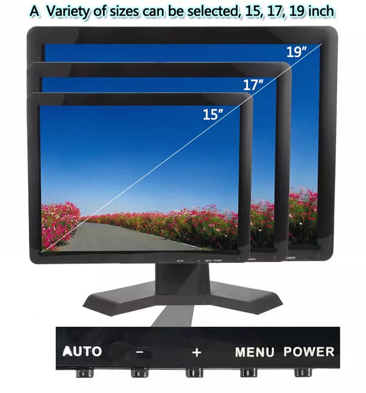 , 17/19 بوصة 1280*1024 متعدد المدخلات BNC HD CCTV Monitor