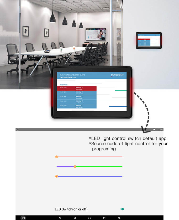 , Meeting room 13.3&#8243; Android Tablet Touchscreen with LED bar