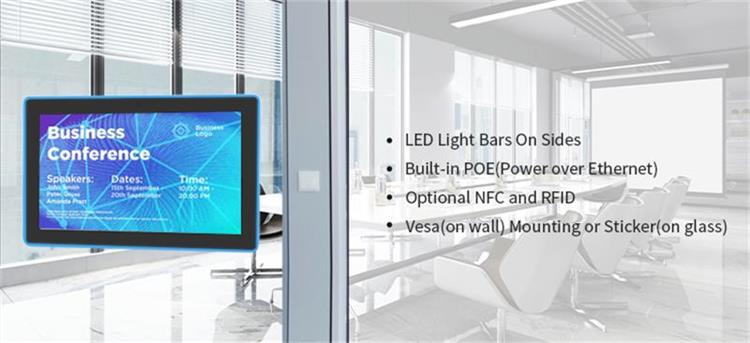 , OEM Wall Mount PoE LED Light Bar 10 inch Meeting room Tablet Linux Ubuntu