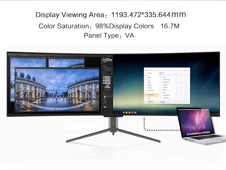 , High-end 49&#8243; Curved 5K 5120&#215;1440 120Hz LED Gaming Monitor