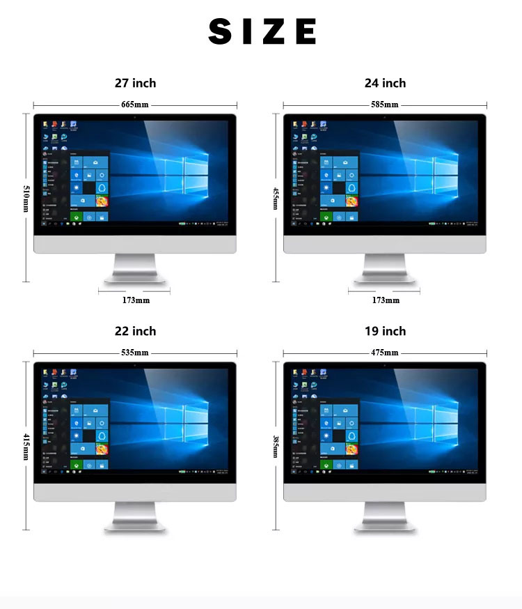 , 21.5 Inch All In One PC Windows 10 Touch Screen Aio Computer For School