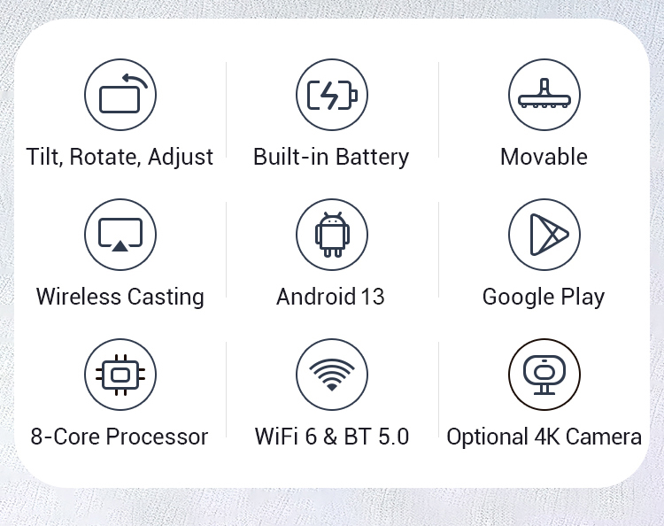 , Móvil Stand By Me Pantalla Inteligente Portátil 24&#8243; 32&#8243; En Celular Pantalla Táctil Android 13 Pantalla de televisión