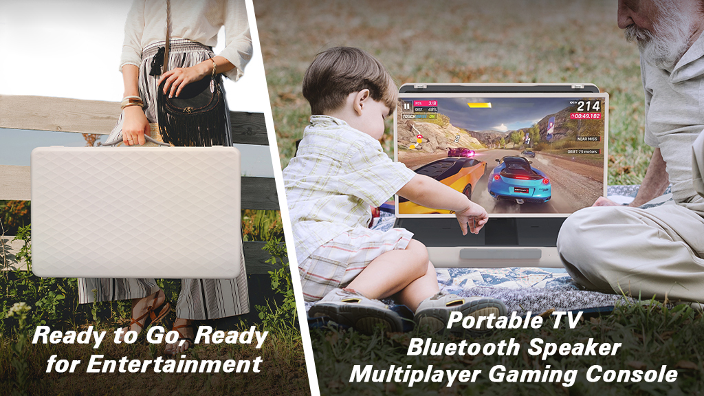 , PackGo Portable Briefcase Suitcase 27 inch Android Touch Smart Screen TV For Outdoor Karaoke Game